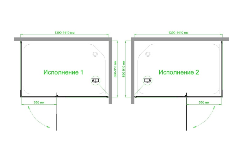 Душевой уголок Royal Bath HPVD 140х90 профиль белый стекло матовое RB9140HPVD-C - 3