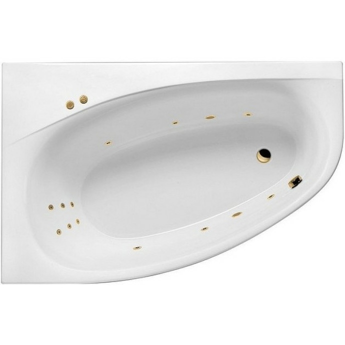 Акриловая ванна Excellent Kameleon 170x110 белая золото левая с гидромассажем WAEX.KML17.LINE.GL - 0