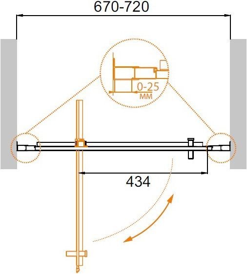 Душевая дверь в нишу Cezares Molveno BA 1 70 C Cr IV MOLVENO-BA-1-70-C-Cr-IV - 2