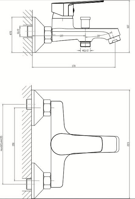 Смеситель Orange Loop для ванны с душем M26-100RG - 6