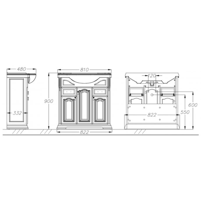 Комплект мебели Opadiris Риспекто 80 бежевый матовый - 9