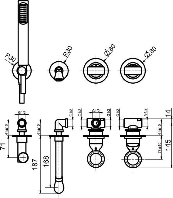 Душевой комплект Webert Opera OA860312980 розовое золото - 1