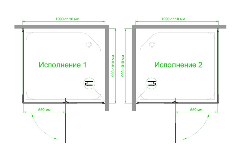 Душевой уголок Royal Bath HPVD 110х70 профиль белый стекло матовое RB7110HPVD-C - 3