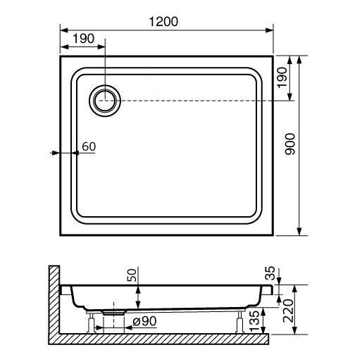 Поддон для душа RGW Style PR 120x90 16180292-11 - 1