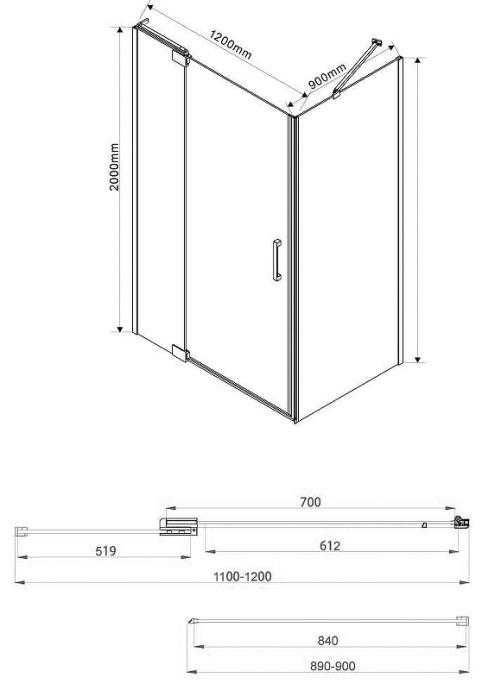 Душевой уголок Vincea Extra 120х90 черный стекло тонированное VSR-1E111290CGB - 1