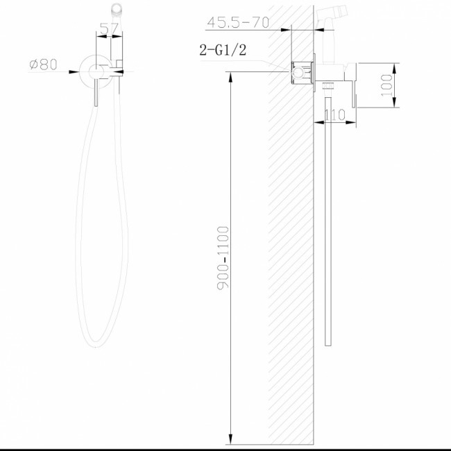 Гигиенический душ Abber Wasser Kreis розовое золото AF8125RG - 1