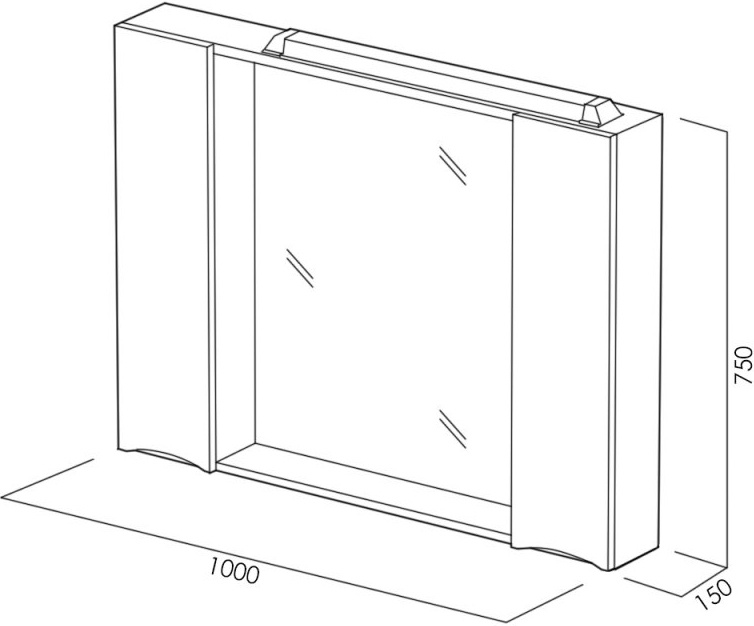 Зеркало-шкаф BelBagno Marino 100 MARINO-SPC-1000/750-2A-BL-P - 7