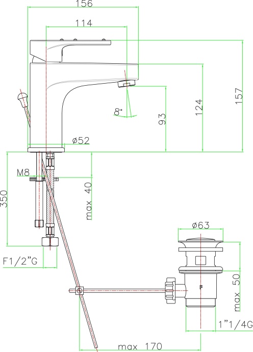 Смеситель для раковины Fiore  хром  78CR6520 - 3