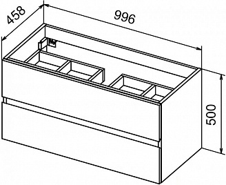 Тумба под раковину Cezares Molveno 46 100х50 Bianco Ghiaccio  MOLVENO 46-100-2C-SO-BG - 3