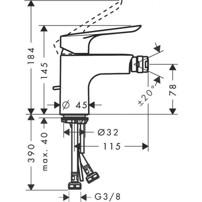 71232000 HG Logis E смеситель для биде - 1