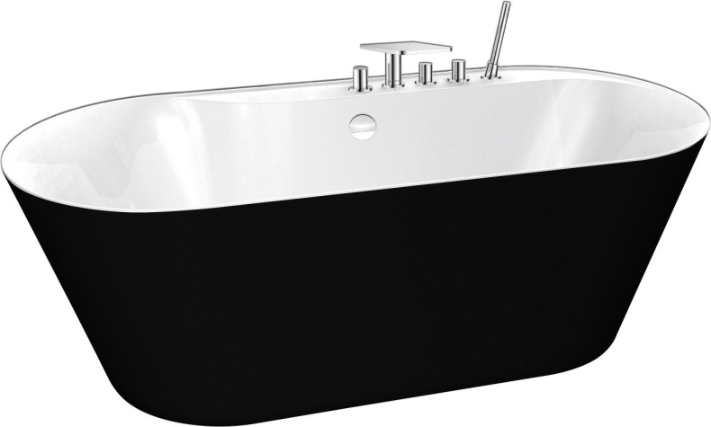Акриловая ванна BelBagno BB14-NERO/BIA - 0