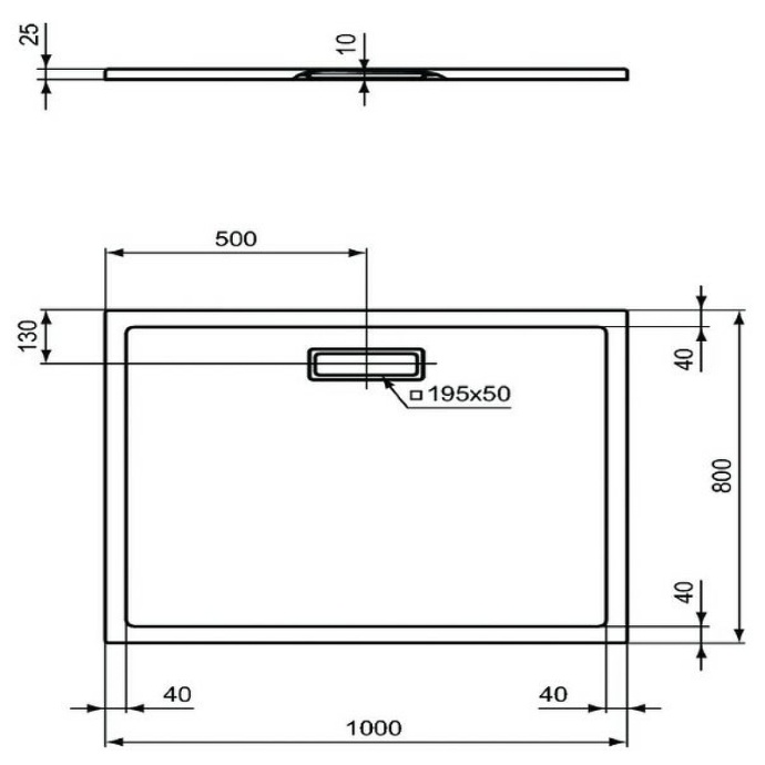 Поддон для душа Ideal Standard Ultraflat 100х80 черный T4468V3 - 2