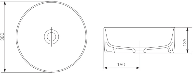 Рукомойник Cersanit Crea UM-CRE38/1-oc-R ring P-UM-CRE38/1-oc-R - 4