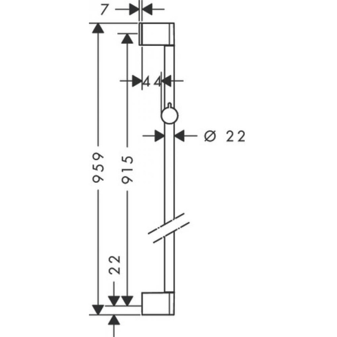 Штанга душевая 91,5 см Hansgrohe Unica Croma 26506000, хром - 1