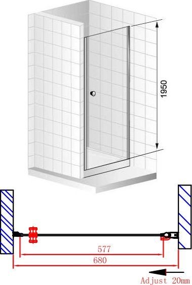Душевая дверь Cezares ELENA 70 см  ELENA-W-B-1-70-P-Cr-R - 6