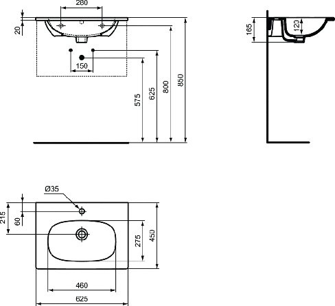 Мебельная раковина Ideal Standard Tesi  T351001 - 1