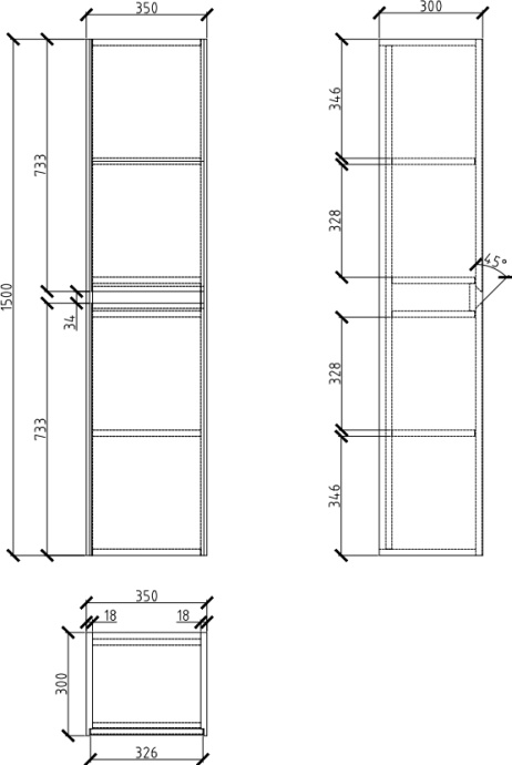 Шкаф-пенал BelBagno Pietra 150 stone PIETRA-1500-2A-SC-PT - 2