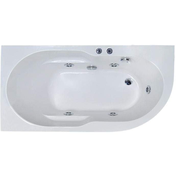 Ванна акриловая Royal Bath Azur Standart 160x80 L с гидромассажем белый RB614202ST-L - 0