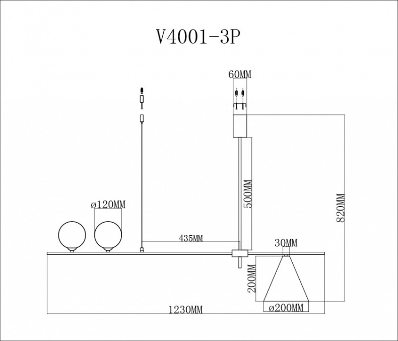 Люстра на штанге Moderli Holly V4001-3P - 1