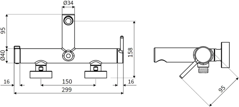 Смеситель для ванны с душем Excellent Pi белый матовый AREX.1205WH - 3