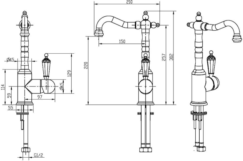 Смеситель Boheme Imperiale Presente 322 для раковины - 1