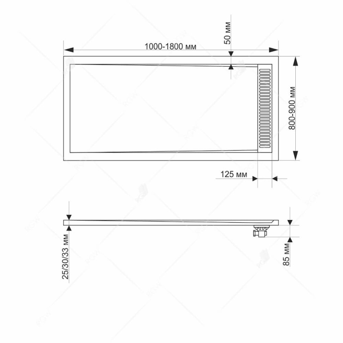 Душевой поддон прямоугольный RGW STM-W 14202910-01 - 1