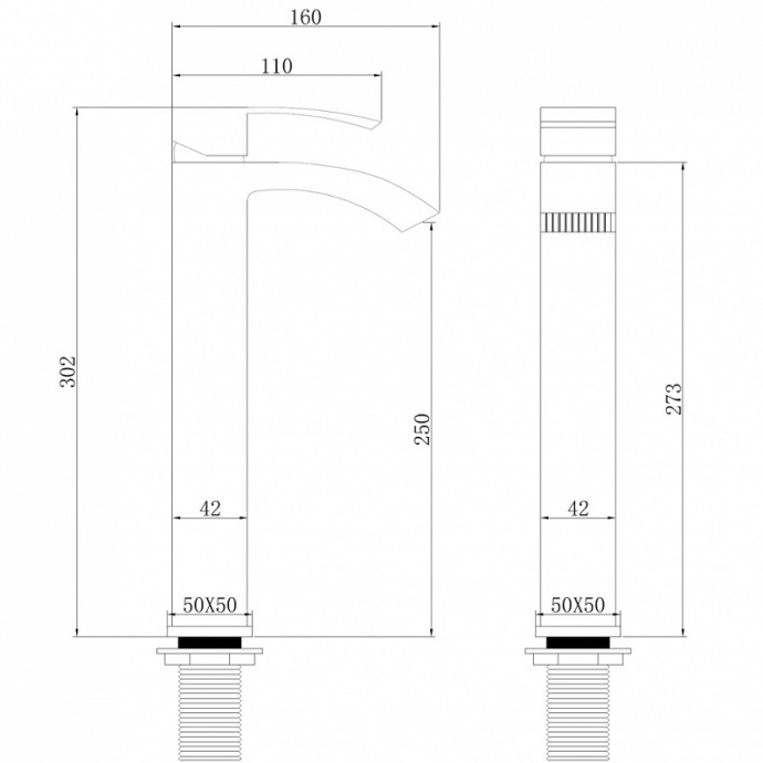 Смеситель для раковины Abber Wasserfall хром  AF8611 - 2