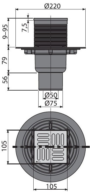 Душевой трап AlcaPlast   APV2321 - 1