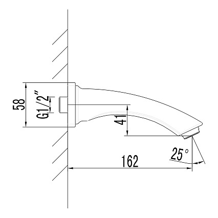 Излив для ванны Lemark Bronx черный  LM3781BL - 1