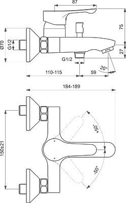 Душевой комплект Ideal Standard Alpha BD004AA - 9