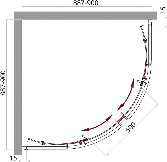 Душевой уголок BelBagno Uno R 2 90 C Cr UNO-R-2-90-C-Cr - 4