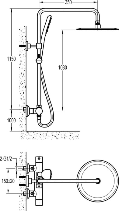 Душевая стойка Cezares Siesta F CD T 01 SIESTA-F-CD-T-01 - 1