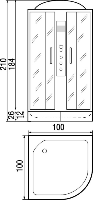 Душевая кабина с поддоном River Desna 100/24 MT  10000001586 - 2