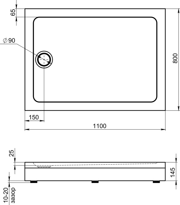 Поддон для душа STWORKI Эстерсунд 110x80, с сифоном 555161 - 2
