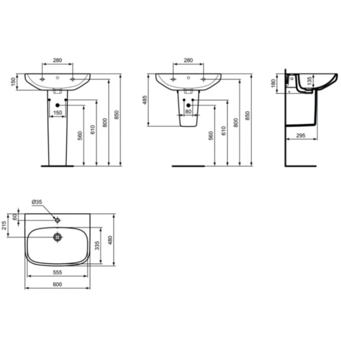 Полупьедестал для раковины Ideal Standard I.life A белый T471301 - 6