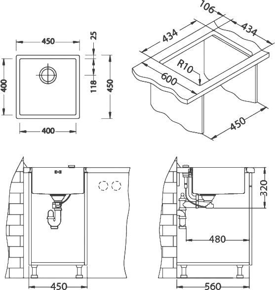 Мойка кухонная Alveus Quadrix Monarch 30 медь 1122689 - 2