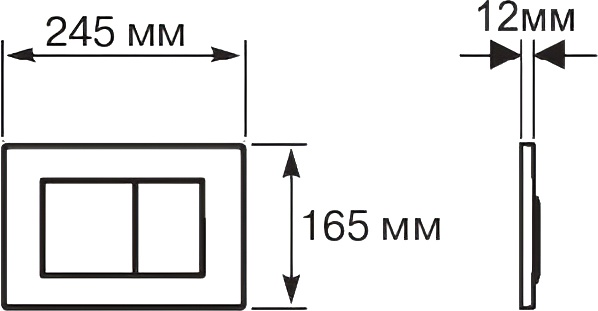 Кнопка смыва Акватек KDI-0000011 матовый хром - 2