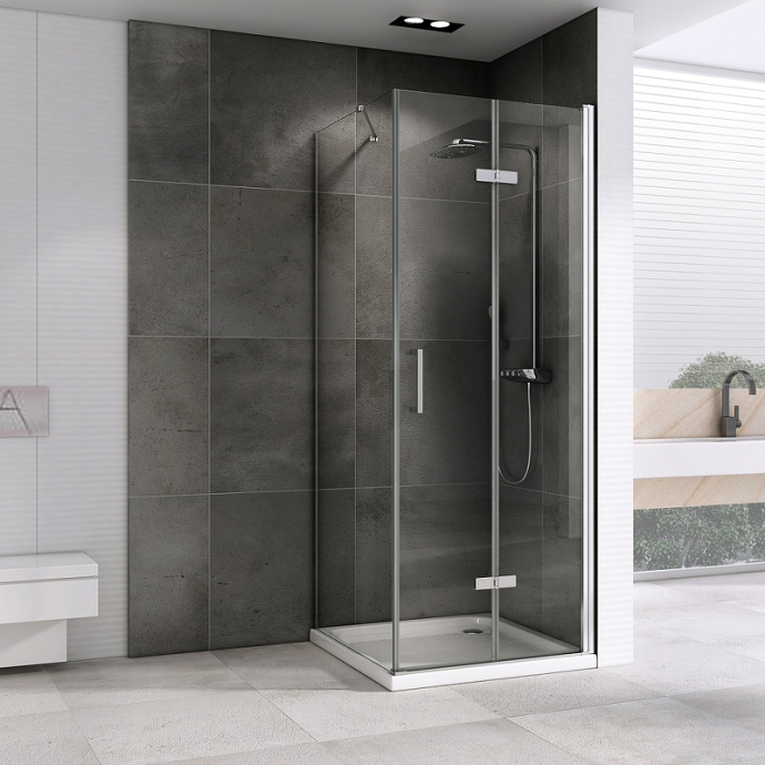 Душевой уголок Abber Zart 80x100 профиль хром стекло прозрачное AG08080P-S101 - 1