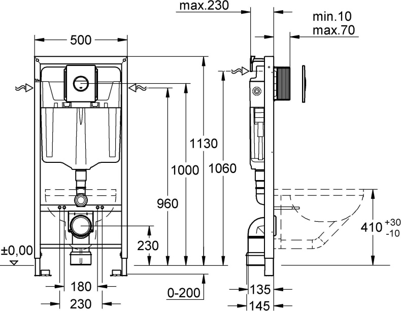 Система инсталляции для унитазов Grohe Rapid SL 38813001 4 в 1 с кнопкой смыва - 14