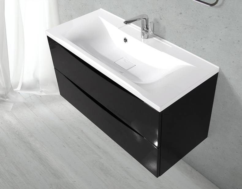 Тумба с раковиной BelBagno Marino 100 nero lucido - 2