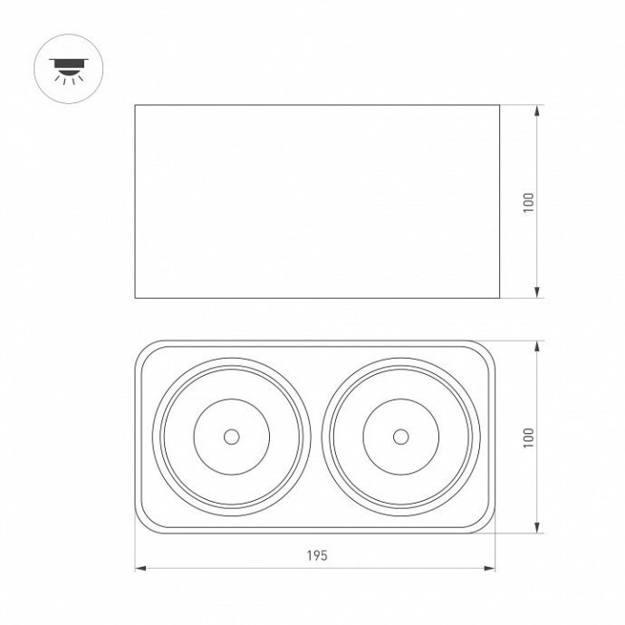 Потолочный светодиодный светильник Arlight SP-Cubus-S195x100-2x8W Warm3000 036057 - 4