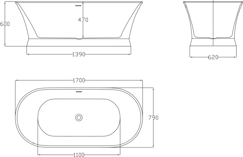 Акриловая ванна BelBagno BB402-1700-790 - 3