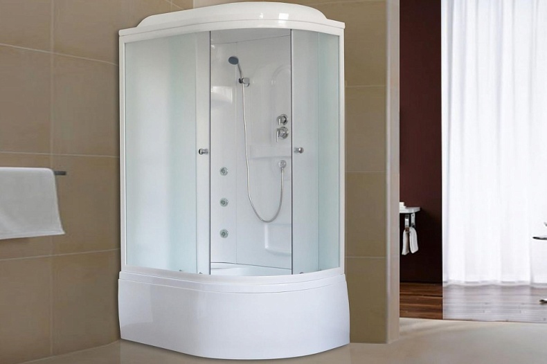 Душевая кабина Royal Bath 120х80 левая белая стекло матовое с гидромассажем RB8120ВК2-M-L - 1