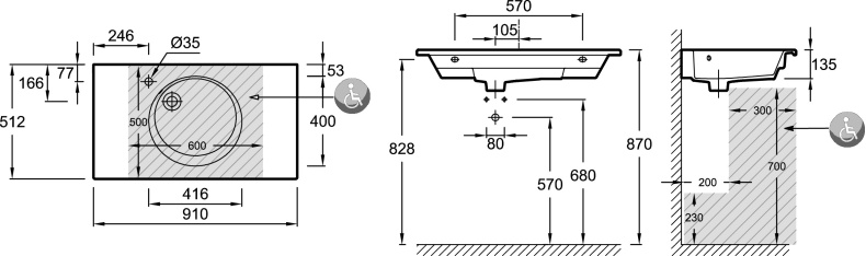 Раковина мебельная Jacob Delafon Odeon Rive Gauche 90 белый EXAV112-Z-00 - 1