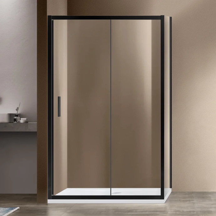 Душевой уголок Vincea Garda 150х100 профиль черный стекло прозрачное  VSR-1G1015CLB - 0