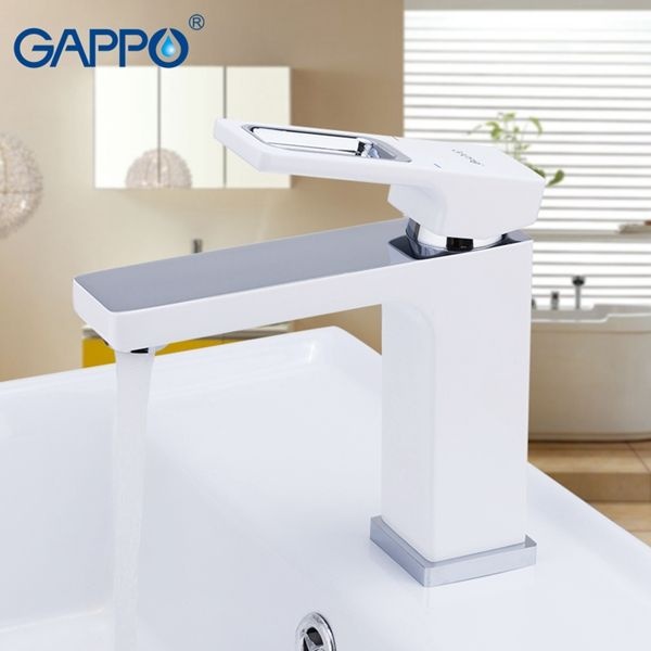 Смеситель для раковины Gappo хром белый G1017-8 - 2