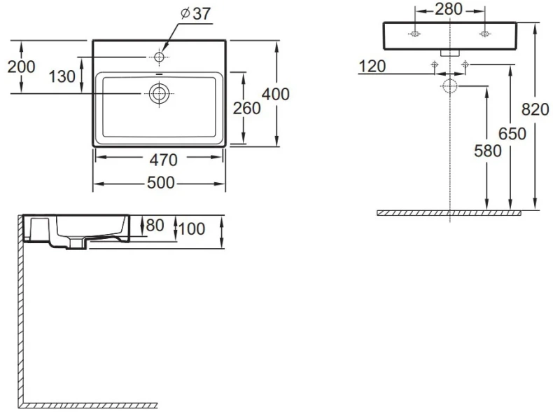 Раковина накладная Jacob Delafon Sully 50 белый EVT112-00 - 2