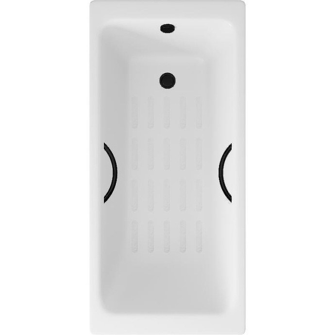 Чугунная ванна Delice Parallel 170x80 DLR220502RB с черными матовыми ручками без антискользящего покрытия - 0