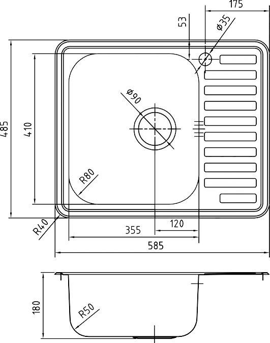 Мойка кухонная Iddis Strit STR58SLi77 - 1