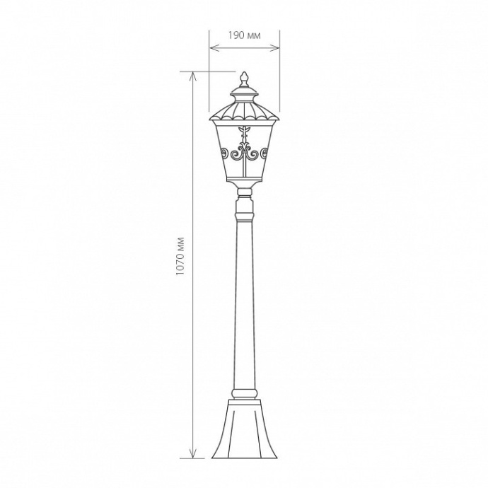 Садово-парковый светильник Elektrostandard Diadema F/3 GLYF-8046F/3 черное золото a030678 - 2